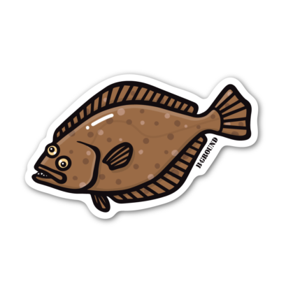 【新入荷・2サイズあり】ヒラメステッカー